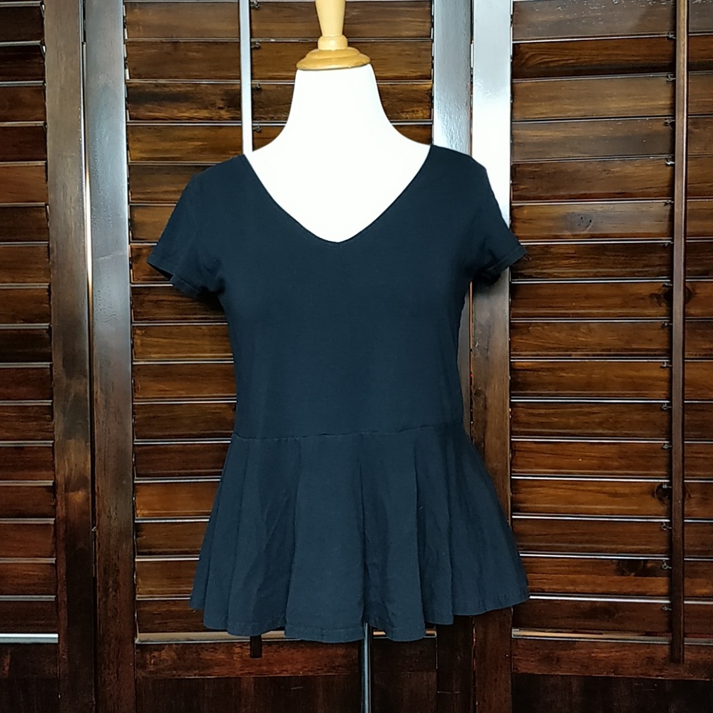 New Look Black Peplum Top